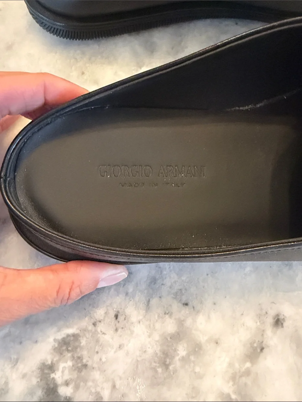 Giorgio Armani Black Leather Bit Loafers with Silver Hardware